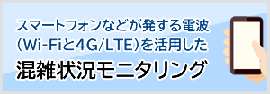 スマートフォンなどが発する電波（Wi-Fiと4G/LTE）を活用した混雑状況モニタリング